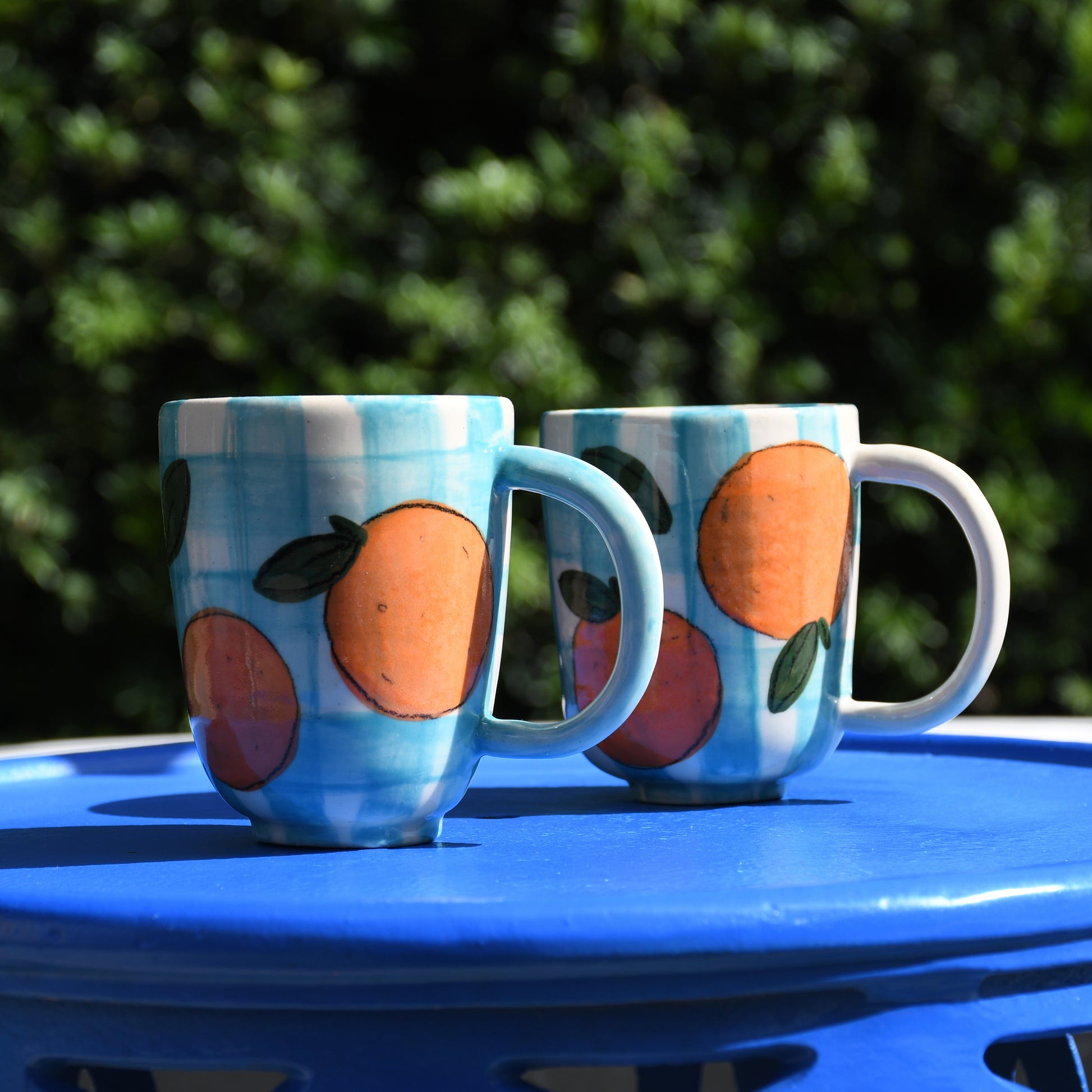 Orange on Blue Mug