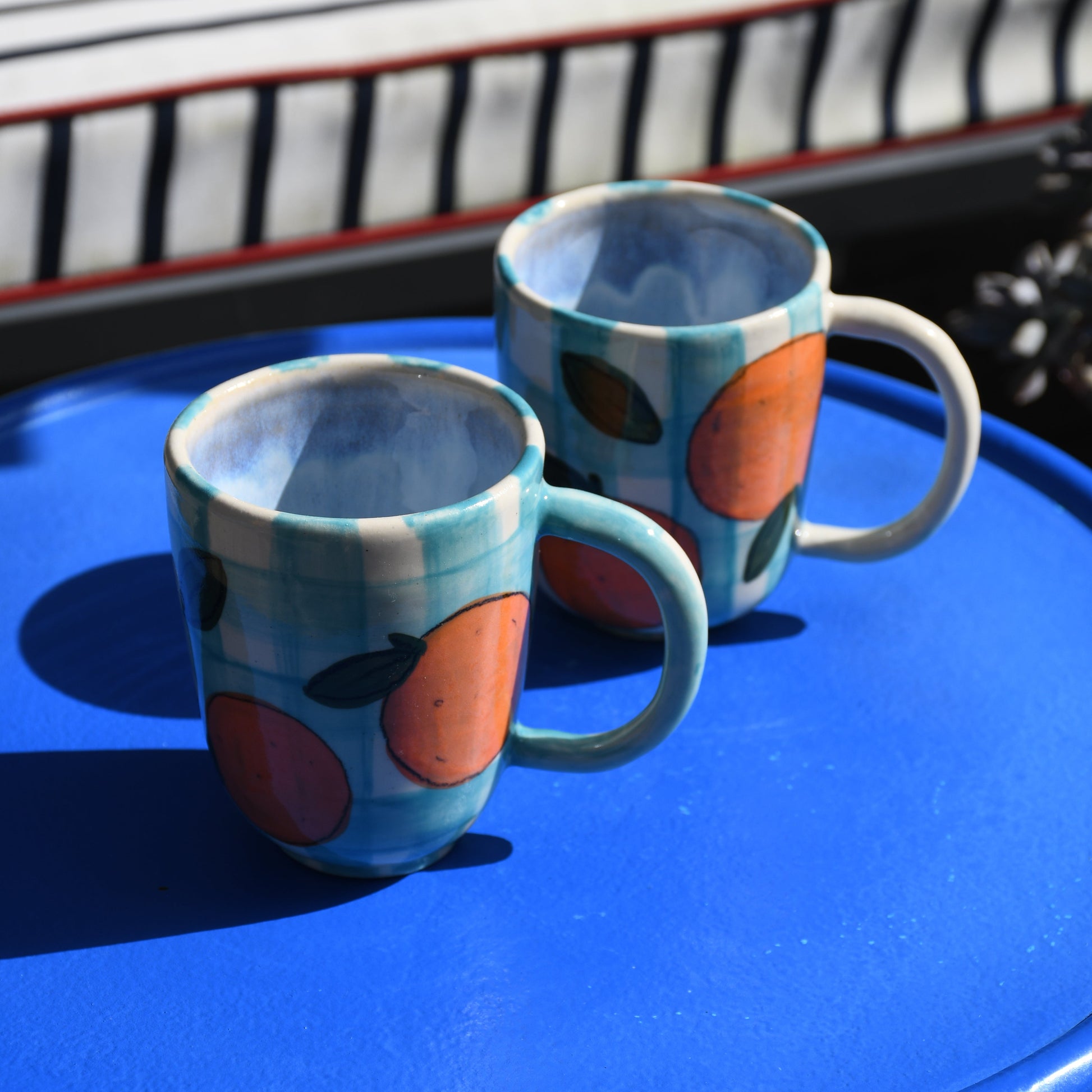 Orange on Blue Mug