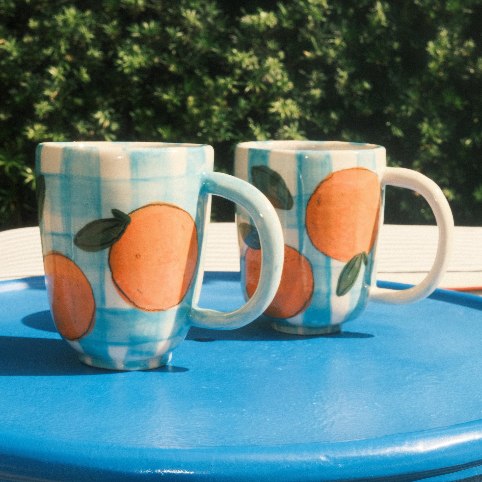 Orange on Blue Mug