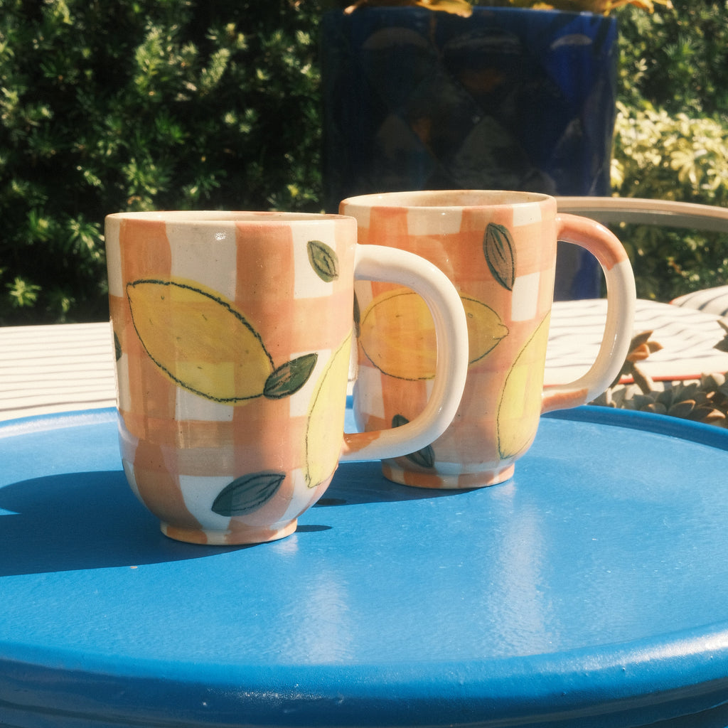 Lemons on Pink Mug