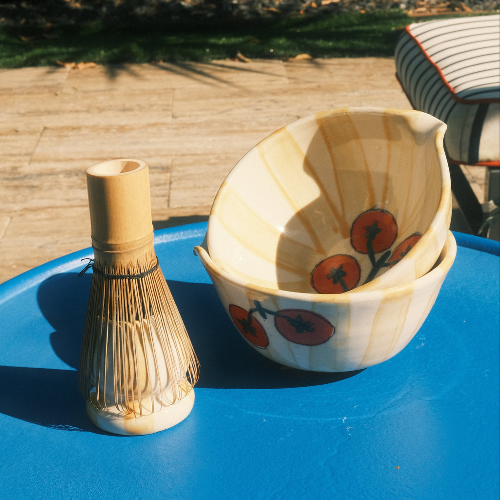 The Tomato Gingham Matcha Set