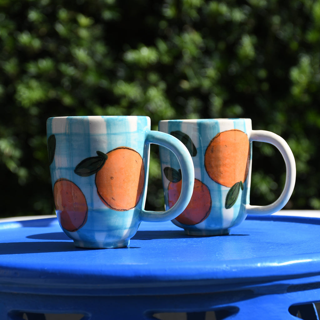 Orange on Blue Mug