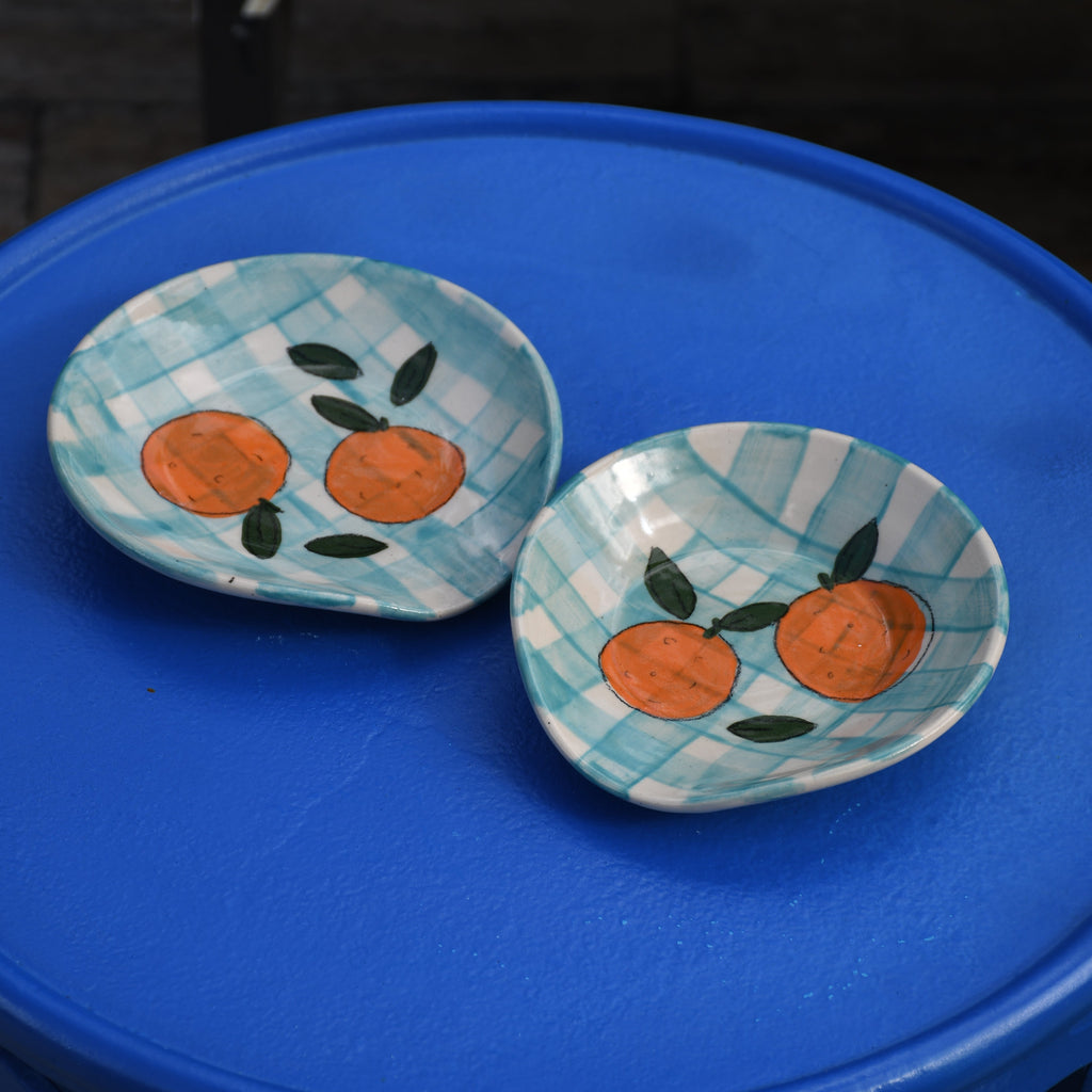 Orange Gingham Spoon Rest